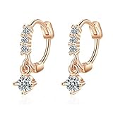 LXGGUC Tropfen-Ohrringe aus 925er-Sterlingsilber für Damen und Mädchen, transparenter Diamant-Ohrhänger