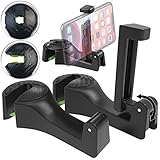 PEARL Handyhalter mit Haken: 2er-Set Kfz-Kopfstützen-Halter, Haken & Smartphone-Klemme 5,5-8,5 cm (Kopfstützenhalterung Auto, Handyhalterung Kopfstütze, Handy Autohalterung)