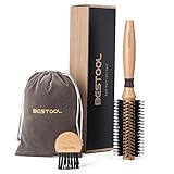 BESTOOL Rundbürste zum Föhnen, Wildschweinborsten mit Nylonstiften Rundhaarbürste, Professionelle Runde Stylingbürste für Damen und Herren, Glätten, Locken, Verbesserung der Haartextur (Barrel 20mm)
