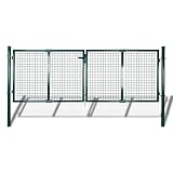 vidaXL Gartentor für Maschendrahtzaun Gartentür Doppelflügeltor 289x75/306x125cm