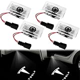 GOMETY Autotür Led Licht Logo Projektor, Projektolicht Willkommenslicht für Model 3/ Y/S/X, Logo Einstiegsbeleuchtung LED Autotür Türbeleuchtung, Autotür Led Projektor Licht (4)