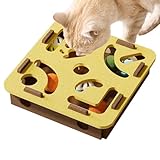 Opdestn Katzen-Leckerli Puzzle - Interaktives Katzenpuzzle,Klingellabyrinth Tunnel Kratzbrett Für Zahnung Geistige Stimulation Bewegung Kleine Katzen Kätzchen