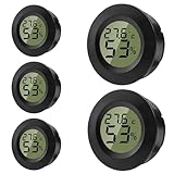 ZHITING Hygrometer Thermometer Mini Digital Temperatur Luftfeuchtigkeitsmessgerät Rund Humidity Meter für Innenräume, Gewächshäuser, Terrarien, Gitarrenkoffer,Humidor, Inkubatoren & Glas (5er Pack)