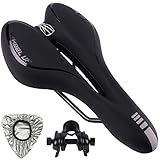 Pioneeryao Fahrradsattel Gel Fahrrad Sattel Hohl Ergonomisch Fahrradsitz Mountainbikesättel Tourensattel für Mountainbike MTB Rennrad Herren Damen (Black)
