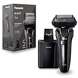 Panasonic Series 900 Premium Nass- und Trocken Rasierer ES-LV9U, 5-fach-Scherkopf mit Linearmotor und Bartdichtensensor Technologie, Pop-up Trimmer, inklusive Reinigungs- und Ladestation, schwarz