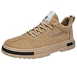 rutschfeste Arbeitsschuhe Für Herren,Sportschuhe Herren Leder,Dicke Sohle Wanderschuhe Bequeme Casual Tennisschuhe Laufschuhe Wasserdicht Atmungsaktive Sneaker Plateau Einzelschuhe