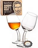 Kornrad Krumm | Schnapsgläser-Set mit Stiel, 4cl, Handgebogen in DE | Lustige Shot-Gläser als Geschenk für Männer & Frauen | witzige Geschenk-Idee für Weihnachten, Geburtstag, Hochzeit (2er Set)