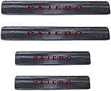 4 Stück Auto Carbon Fiber Einstiegsleisten Türschweller für Mitsubishi Pajero, rutschfeste Anti KratzTrim Scuff Styling Szubehör,A