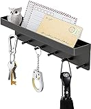 schlüsselbrett Schlüsselhalter mit Ablage Schlüssel Organizer Schlüsselhaken Wandorganizer mit 6 Haken geeignet Küche und Büro
