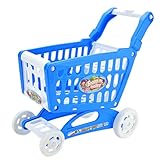 LUVDECO Kinder Einkaufswagen Spielset, Mini Einkaufswagen Zubehör, Supermarkt-Einkaufswagen Montage Spielzeug, Rollenspiel Trolley Wagen, Lernspielzeug Geschenk für Kinder Ab 3 Jahren (Blau)