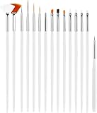 Hanyousheng 15 Pcs Nagel Pinsel,Gel Pinsel für Nägel,Nailart Pinsel,Gel Pinsel,Nail Brush,Acryl Nagel Kunst Pinsel,Nagel Pinsel Set für UV Gel und Acrylfingernägel Nailart Maniküre Nagelzubehör