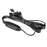 Sandyseptember Smart Plant Light Control Cable with Remote Control & Timing Function for Indoor Garden 5Wire Design Black