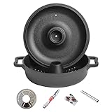 Kesseltopf – Antihaft-Kochgeschirr mit Griff, Doppelbelüftung, Dampfgarer, Gusseisen, Camp- mit Deckel, Kesseltöpfe zum Braten, Braten, Schmoren, Grillen, Backen, Outdoor, Camping