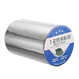 QUARKZMAN Wasserdichtes Butylband 33 ft x 8' W Aluminiumfolie Dichtungsband, 0,02' dick Aufgerüstetes Selbstklebendes Dichtungsband für den Außenbereich für Rohrreparatur