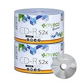 MyEco CD-R CDR 52X 700MB 80Min Economy Markenlogo Top Write Once Blank Media Record Disc 100 Stück