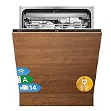 Midea MDWEB1403MB-EA Spülmaschine Vollintegriert 60 cm, 14 Maßgedecke, 9 Programme, Automatische Türöffnung, LED Display, 1/2 Halbe Ladung, Startverzögerung, Geschirrspüler Einbaugerät mit WIFI, 42dB