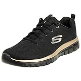 Skechers Damen Graceful Get Connected Sneaker,Schwarz Rose Gold, 41 EU
