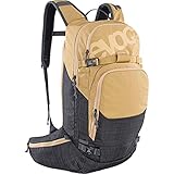 EVOC LINE 20 Tourenrucksack, Skirucksack (NEURALITE SYSTEM, separates Lawinenfach mit Notfallplan, Ski-/Snowboard Befestigungsmöglichkeiten, Hüftgurttaschen, BODDY HUGGING), Gold meliert/Karbongrau