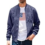 Generisch Herren Jacken Leder, Für Herren, Retro Lederjacke, Arbeit Business Winddichter Mantel, Outdoor Lässiger Winter Warm Reitmantel Bikerjacke Kunstleder Arbeitsjacke Jacket (L, Marine)