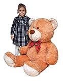 Teddybär, XXL Kuschelbär, 140cm groß Plüschbär, Karamellbär