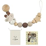 Handgemachte Kaninchen Design Schnullerkette Cup Catcher BPA-frei Sicherheitsgurt für Verstellbarer Kinderwagenkette zum Aufhängen von Trinkbecher Halteriemen für Kinderwagen 2-in-1