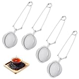4 Stück Teesieb,Teesieb für Losen Tee,Edelstahl Tea Teeei,Teezange ei Tasse Infuser,Sieb Teefilter Balls Feinmaschig,Haushalt Strainer Kleines Gadgets,Teesiebe Teekugel Ø 4,5 cm