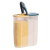 2 in1 Vorratsdosen Luftdicht mit Deckel,2.5L Cornflakes Aufbewahrungsbox Küche Müslidosen Kunststoff,Müsli Schüttdose Behälter Frischhaltedosen,Cerealien Box BPA-frei für Getreide Mehl Zucker (Blau)
