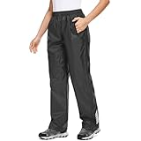 Yenwits Regenhose Damen Wasserdicht Atmungsaktiv Leicht Fahrrad Überziehhose Winddicht Wanderhose Outdoor Trekkinghose Arbeitshose(2090,Schwarz01,L)