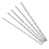 Gbloodst 5 Stück Spiralbohrer, HSS, extra lang, 150 mm, 2 mm, 3 mm, 3,5 mm, 4 mm, 5 mm, gerade, Bohrwerkzeuge aus Metall und Holz, Bohrer