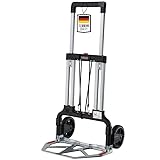 STROXX – Sackkarre klappbar mit 125kg Traglast – Handkarre inkl. Spanngurt für Umzüge, Getränkekisten UVM. – Transportkarre mit großer Ladefläche & stabilem Aluminiumrahmen
