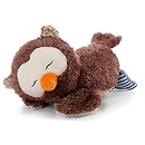 NICI 47878 Liegendes Kuscheltier Oscar 35cm Plüschtier für Mädchen, Jungen & Babys – Flauschige Stofftier Eule zum Kuscheln, Spielen & Schlafen – Gemütliches Schmusetier, braun, 35 cm