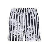JACK & JONES Herren JPSTFIJI JJSWIM Summer AOP LY Badeshorts, Black/Stripes:Stripes, XS