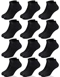 Duufin 12 Paar Jungen Mädchen Sneaker Socken Jugendliche Ankle Socken für Kinder Jungen Mädchen, 10-15 Jahre