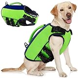 AOFITEE Ripstop Hunde Rettungsweste für Kleine Mittel Große Hunde, Reflektierend Schwimmweste Hund für Schwimmen Bootfahren, Einstellbar Hundeschwimmwestemit Rettungsgriff und überragendem Auftrieb