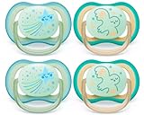 Philips Avent Ultra Air Night Schnuller für Babys, von 0-6 Monate, 4 Stück, inkl. Transport- und Sterilisationsbox, Unisex