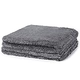 Carbigo® 2X Profi Mikrofasertücher Autopflege – ohne Rand & lackschonend Dank weicher Mikrofaser - Ideales Auto Trockentuch zur Reinigung von Auto & Motorrad – 400 GSM Microfasertuch 40x40cm