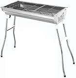 FHPEWXDG BBQ Grill Outdoor Gasgrill Outdoor Edelstahl Klappbar Einbaugrill BBQ Holzkohlegrill Tragbarer Grill