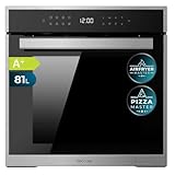 Cecotec Einbaubackofen Pyrolytisch 60 cm Bolero Hexa P506000 Edge A+. 3400W, 81L Kapazität, 11 Funktionen mit Airfryer Master, Pizza Master, 3D Cooking, Steam Base X2, Pyrolyse