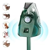 Katzenschreck für Garten, 2 Modi Katzenschreck Ultraschall mit Blinklicht, Solarbetrieben und Wasserdicht Tiervertreiber für Katzen, Hunde, Vögel, Stinktiere, Eichhörnchen, Waschbären, Hirsche
