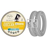 DEWEL Zeckenhalsband für Hunde - 8 Monate Schutz- 63.5 cm verstellbar für alle Größen - Wasserdicht Hund Flohhalsband, Flohschutz Halsband für Hunde (2 Einheiten)