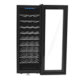 OUKANING Weinkühlschrank 30 Flaschen (90L) mit LED Anzeige, Weinschrank mit Glastür140W 12-18°C Getränkekühlschrank Schmal 51x35x99cm Freistehend Flaschenkühlschrank für Wein & Bier