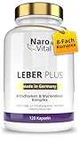 Leber Kur Mariendistel Kapseln hochdosiert - 80% Silymarin, Artischocke, Löwenzahn, Curcuma, Desmodium und Cholin für die Leber Testsieger - 8-Fach Komplex