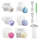 DAWRIS Kerzen Silikonform 3D DIY Kerzenform Silikon Kerzen Selber Machen Set Kerzenformen zum Gießen Kerzen Formen Silikon Form Bubble Kerze Kerzen Kerzenform Kit Kerzengießformen als Heimdekorationen