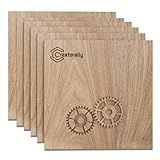 Creatorally Sperrholz 3mm, Walnuss Brett 6 Stück 30x30cm Lasercut Holz, Holzplatte für Laser Gravur, CNC Schneiden, Malerei, DIY Modell (Schwarz Walnut Sperrholzplatte)