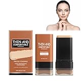 Grundierung Stick mit Bürste Stick Foundation Coverage Foundation Make Up Stick Gesichts-Grundierungsstift Mit Voller Deckkraft, Einfach Aufzutragen, Langanhaltende Deckkraft (Elfenbein)
