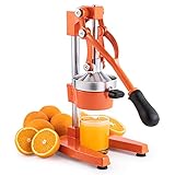 CO-Z Professionelle Zitruspresse in handelsüblicher Qualität, Handpresse, manuelle Fruchtpresse, Metallsaftpresse, robuste Saftpresse für Orangen, Granatapfel (Gusseisen, Edelstahl) (Orange)