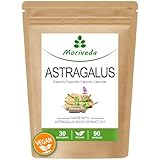 Astragalus Kapseln - Extrakt aus 1600mg Wurzelpulver mit 112mg Polysacchariden - Tragant Pulver - Monatspackung - Immunsystem Anti-Aging Herz Kreislauf - Vegan und glutenfrei - MoriVeda 1 x 90
