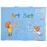 Malstifte für Erwachsene, 208-teiliges Set, tragbar, kreatives Federmäppchen für Reisen, Büro, Studio, Outdoor, College, Kindergarten, Party, Geburtstag