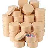 Geyee Runde Pappmaché-Box, kleine Geschenkbox mit Deckel, 9,9 cm, stapelbar, für Erwachsene, Decoupaging, Malen, Basteln, Aufbewahren, Schmuck, Schatz, 48 Stück, 24 Stück