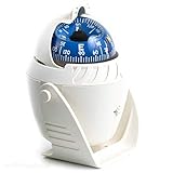 wellenshop Bootskompass 12V LED Beleuchtet mit Sonnenschild 5° Skalierung Weiß Kunststoff ABS Marinekompass Plattenkompass Kompass Boot